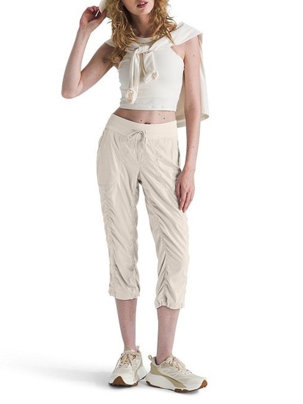 The North Face Aphrodite 2.0 Water resistant Drawstring Beige Pants Small